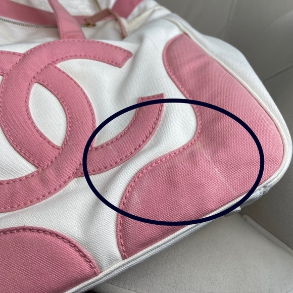 Authentic Chanel CC Marshmallow Handbag purse Bag Mini Tote White Pink - Picture 12 of 15